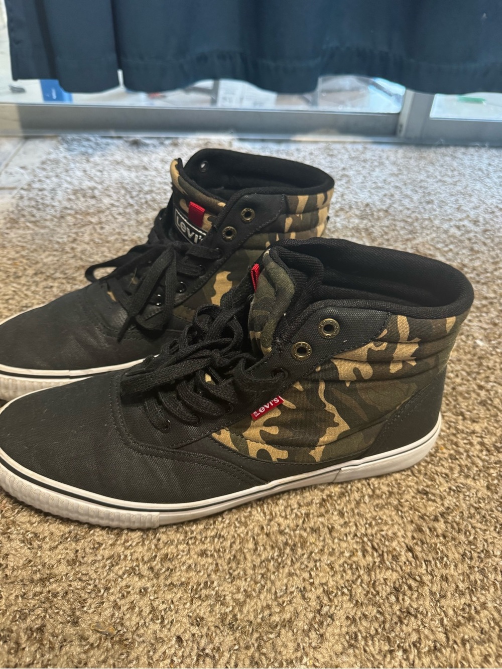 Levi's Black and Olive Camo High-Top Sneakers